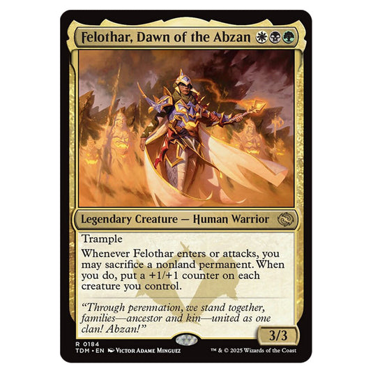 Felothar, Dawn of the Abzan 0184 card from the Magic The Gathering set Tarkir: Dragonstorm