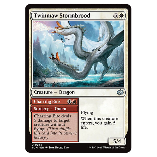 Twinmaw Stormbrood // Charring Bite 0232 card from the Magic The Gathering set Tarkir: Dragonstorm