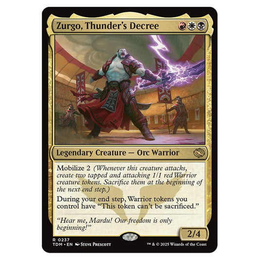 Zurgo, Thunder's Decree 0237 card from the Magic The Gathering set Tarkir: Dragonstorm