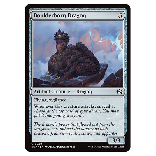 Boulderborn Dragon 0239 card from the Magic The Gathering set Tarkir: Dragonstorm