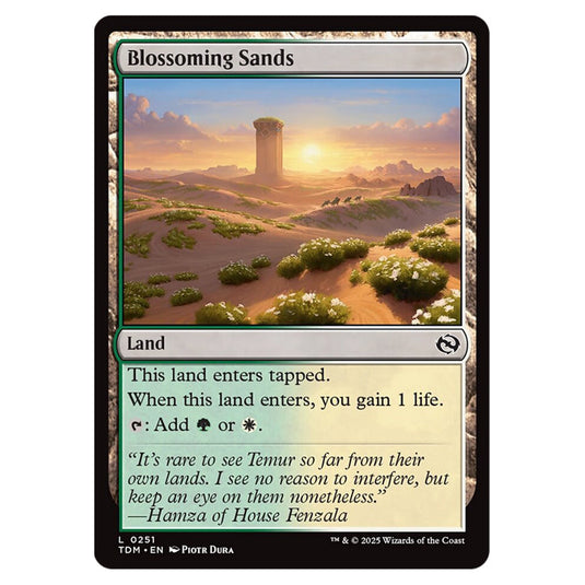 Blossoming Sands 0251 card from the Magic The Gathering set Tarkir: Dragonstorm