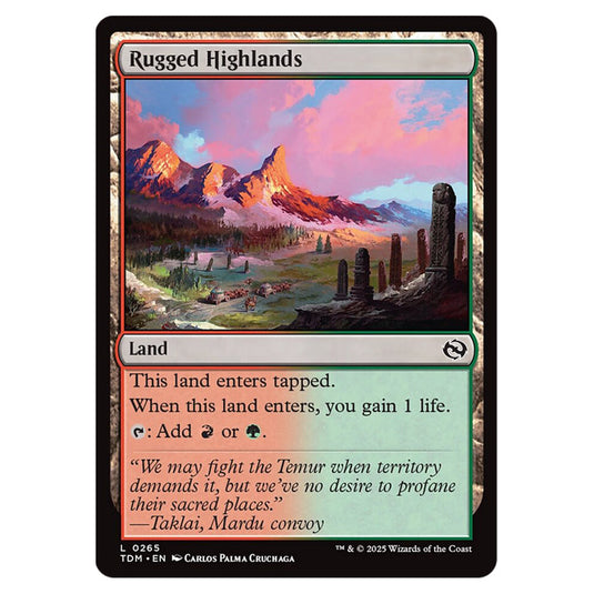 Rugged Highlands 0265 card from the Magic The Gathering set Tarkir: Dragonstorm