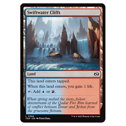 Swiftwater Cliffs 0268 card from the Magic The Gathering set Tarkir: Dragonstorm