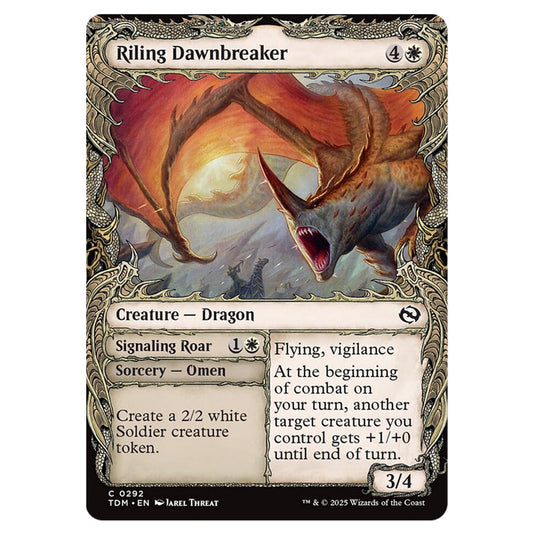 Riling Dawnbreaker // Signaling Roar 0292 card from the Magic The Gathering set Tarkir: Dragonstorm