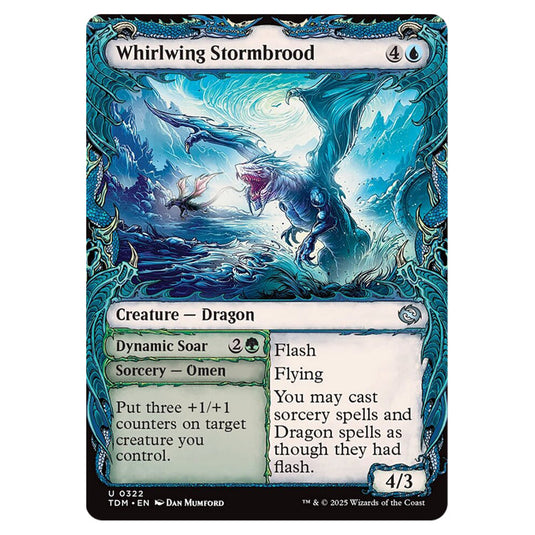 Whirlwing Stormbrood // Dynamic Soar 0322 card from the Magic The Gathering set Tarkir: Dragonstorm