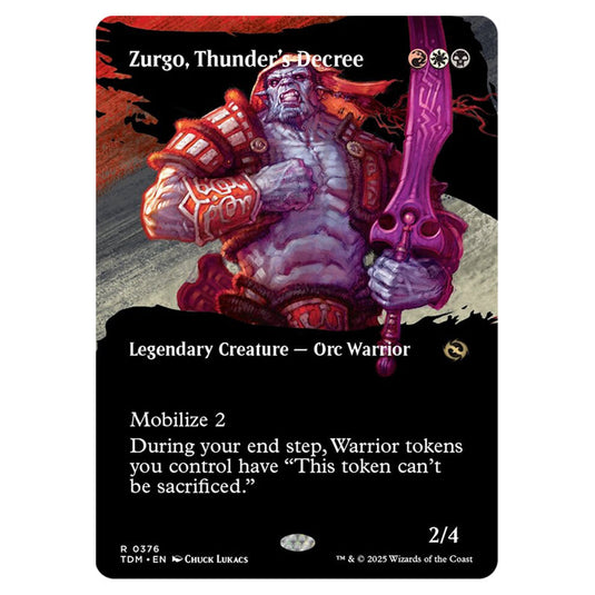 Zurgo, Thunder's Decree 0376 card from the Magic The Gathering set Tarkir: Dragonstorm