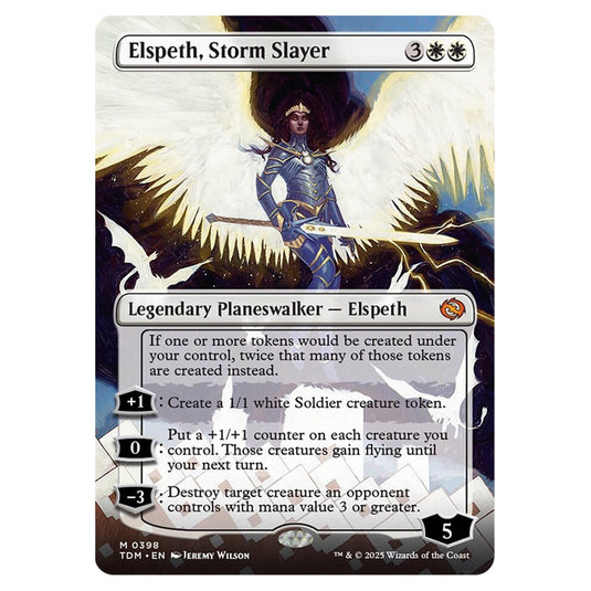 Elspeth, Storm Slayer 0398 card from the Magic The Gathering set Tarkir: Dragonstorm