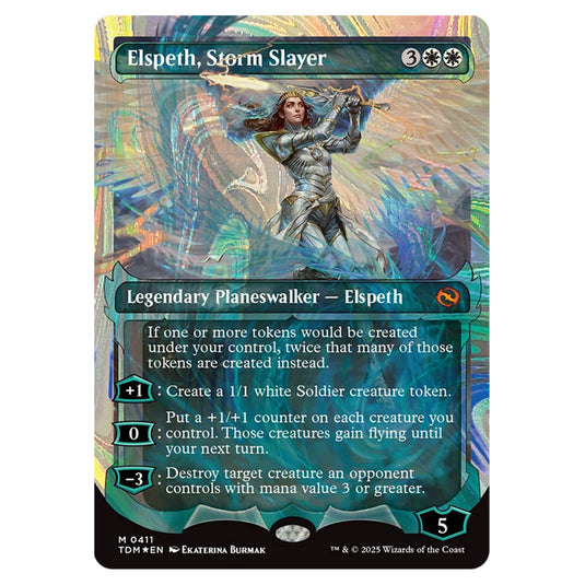 Elspeth, Storm Slayer 0411 card from the Magic The Gathering set Tarkir: Dragonstorm