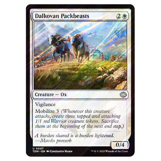 Dalkovan Packbeasts 0007 card from the Magic The Gathering set Tarkir: Dragonstorm