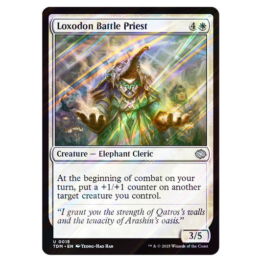 Loxodon Battle Priest 0015 card from the Magic The Gathering set Tarkir: Dragonstorm