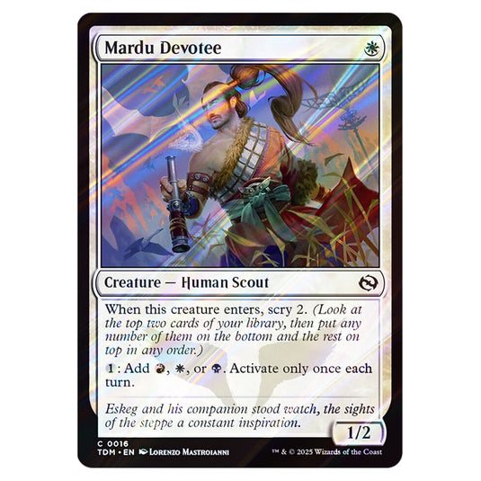 Mardu Devotee 0016 card from the Magic The Gathering set Tarkir: Dragonstorm