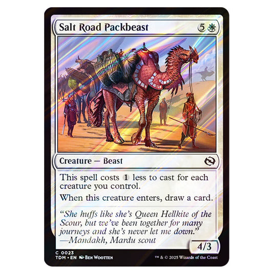 Salt Road Packbeast 0023 card from the Magic The Gathering set Tarkir: Dragonstorm