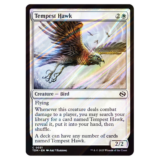 Tempest Hawk 0031 card from the Magic The Gathering set Tarkir: Dragonstorm