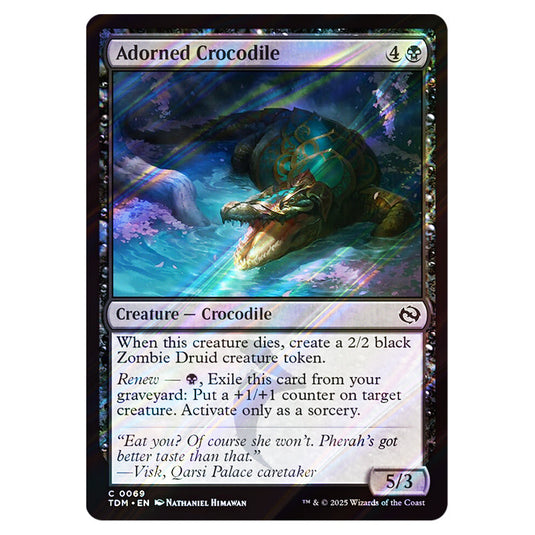 Adorned Crocodile 0069 card from the Magic The Gathering set Tarkir: Dragonstorm