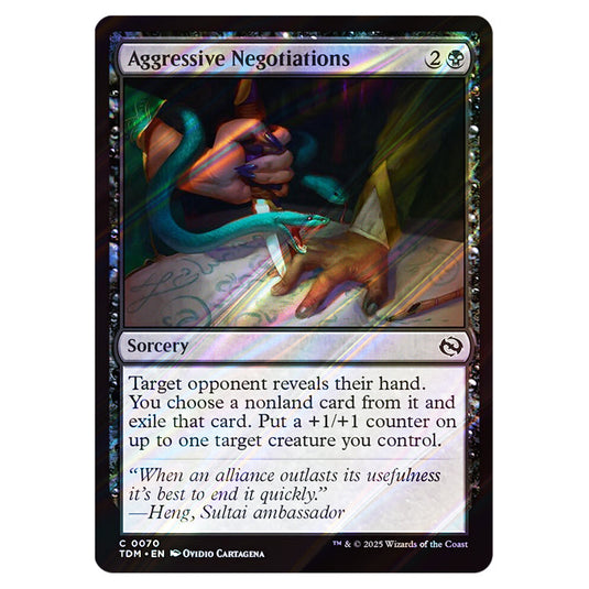 Aggressive Negotiations 0070 card from the Magic The Gathering set Tarkir: Dragonstorm
