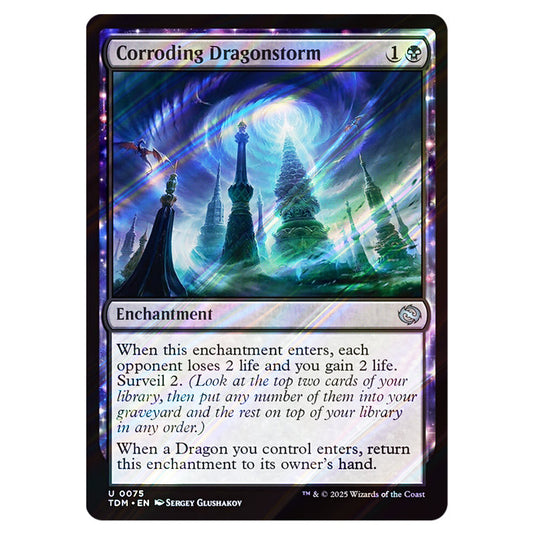 Corroding Dragonstorm 0075 card from the Magic The Gathering set Tarkir: Dragonstorm