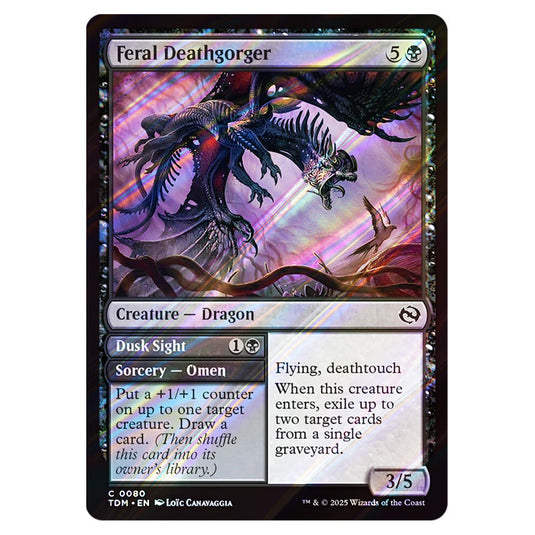 Feral Deathgorger // Dusk Sight 0080 card from the Magic The Gathering set Tarkir: Dragonstorm