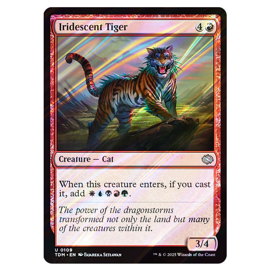 Iridescent Tiger 0109 card from the Magic The Gathering set Tarkir: Dragonstorm
