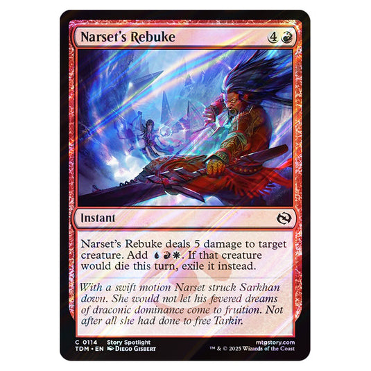 Narset's Rebuke 0114 card from the Magic The Gathering set Tarkir: Dragonstorm