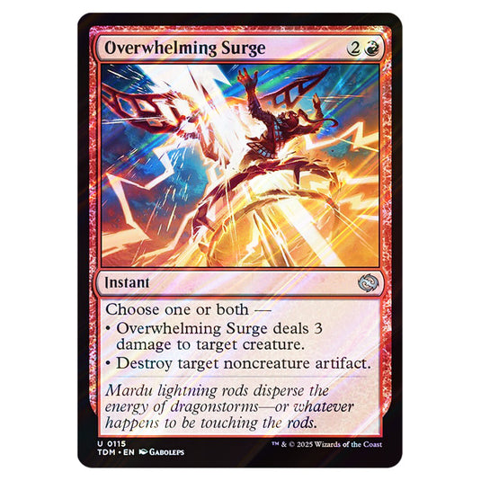 Overwhelming Surge 0115 card from the Magic The Gathering set Tarkir: Dragonstorm