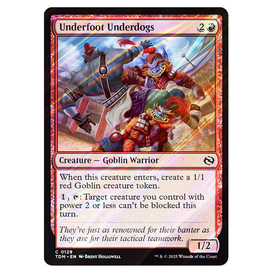 Underfoot Underdogs 0129 card from the Magic The Gathering set Tarkir: Dragonstorm