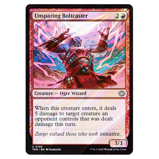 Unsparing Boltcaster 0130 card from the Magic The Gathering set Tarkir: Dragonstorm