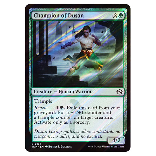 Champion of Dusan 0137 card from the Magic The Gathering set Tarkir: Dragonstorm
