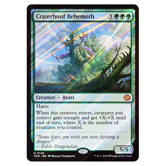 Craterhoof Behemoth 0138 card from the Magic The Gathering set Tarkir: Dragonstorm