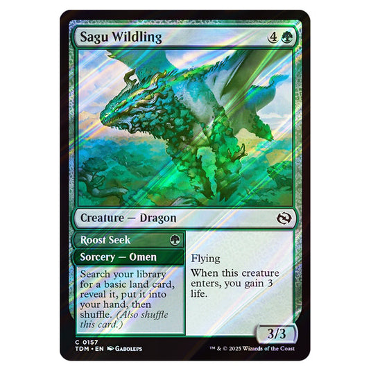 Sagu Wildling // Roost Seek 0157 card from the Magic The Gathering set Tarkir: Dragonstorm
