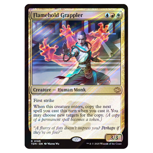Flamehold Grappler 0185 card from the Magic The Gathering set Tarkir: Dragonstorm