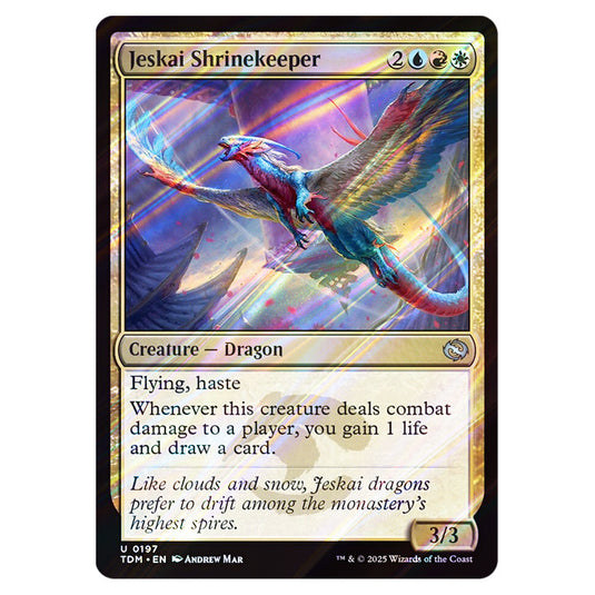 Jeskai Shrinekeeper 0197 card from the Magic The Gathering set Tarkir: Dragonstorm