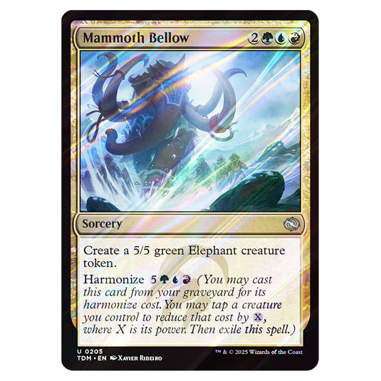 Mammoth Bellow 0205 card from the Magic The Gathering set Tarkir: Dragonstorm