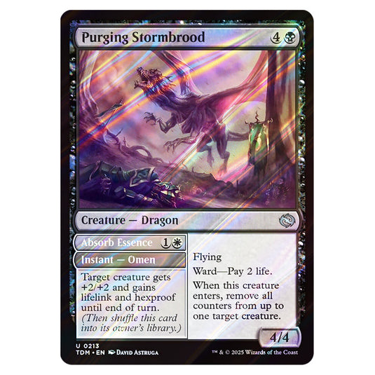 Purging Stormbrood // Absorb Essence 0213 card from the Magic The Gathering set Tarkir: Dragonstorm
