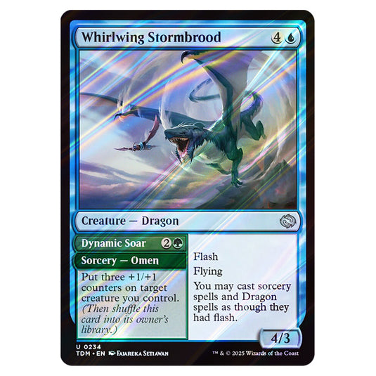 Whirlwing Stormbrood // Dynamic Soar 0234 card from the Magic The Gathering set Tarkir: Dragonstorm