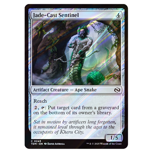 Jade-Cast Sentinel 0243 card from the Magic The Gathering set Tarkir: Dragonstorm