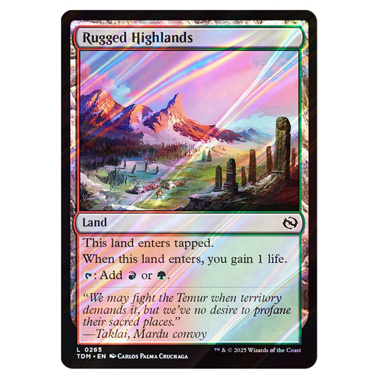 Rugged Highlands 0265 card from the Magic The Gathering set Tarkir: Dragonstorm