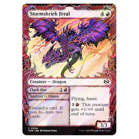 Stormshriek Feral // Flush Out 0304 card from the Magic The Gathering set Tarkir: Dragonstorm