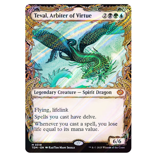 Teval, Arbiter of Virtue 0319 card from the Magic The Gathering set Tarkir: Dragonstorm