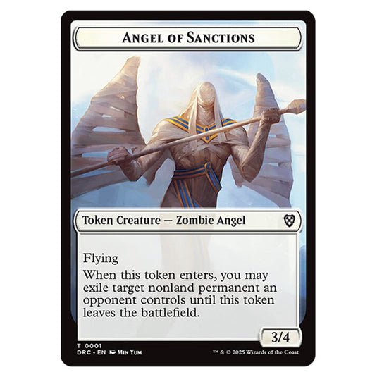 Angel of Sanctions 0001 card from the Magic The Gathering set Aetherdrift Commander Tokens