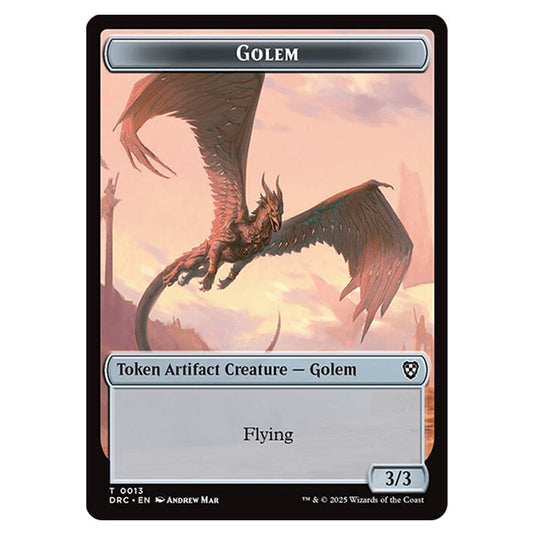 Golem 0013 card from the Magic The Gathering set Aetherdrift Commander Tokens