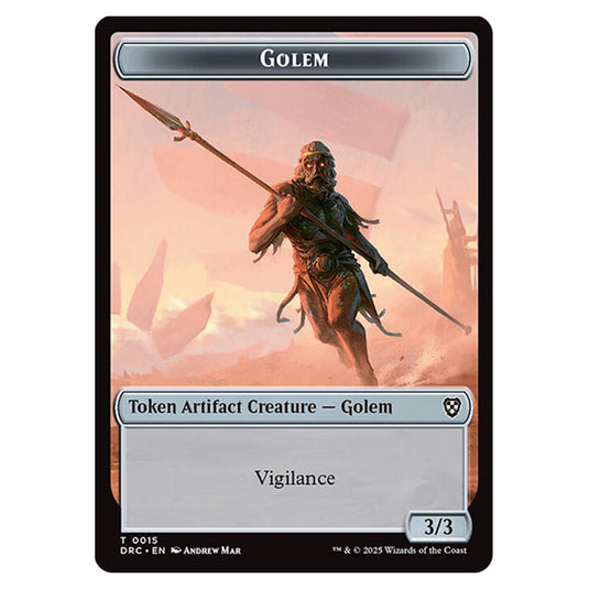 Golem 0015 card from the Magic The Gathering set Aetherdrift Commander Tokens