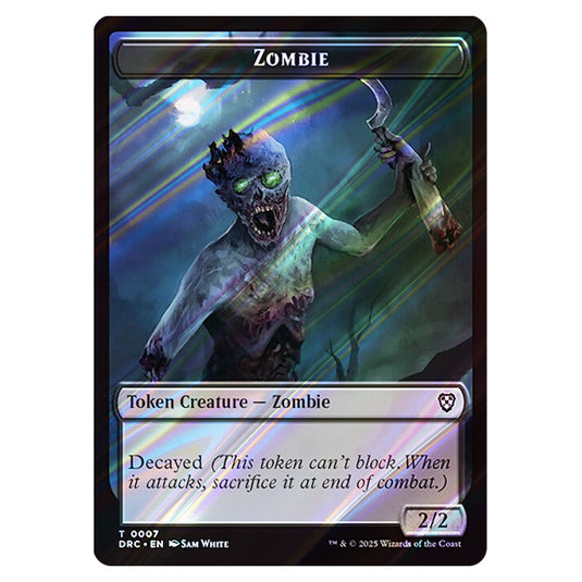 Zombie 0007 card from the Magic The Gathering set Aetherdrift Commander Tokens