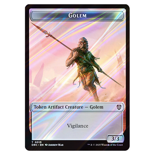 Golem 0015 card from the Magic The Gathering set Aetherdrift Commander Tokens