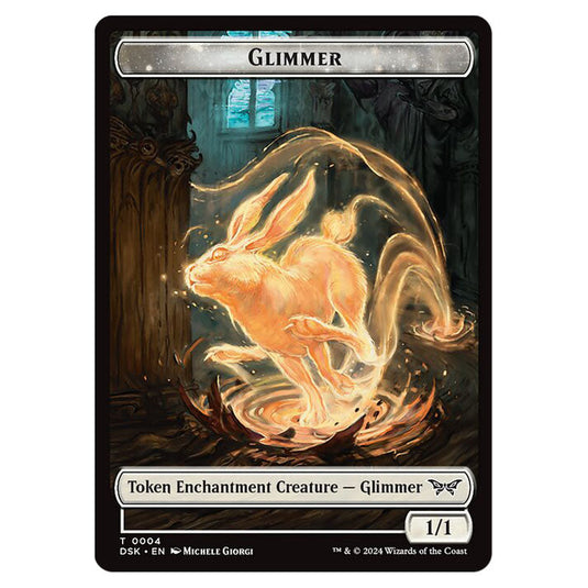 Glimmer Token (White 1/1) 0004 card from the Magic The Gathering set Duskmourn: House of Horror Tokens