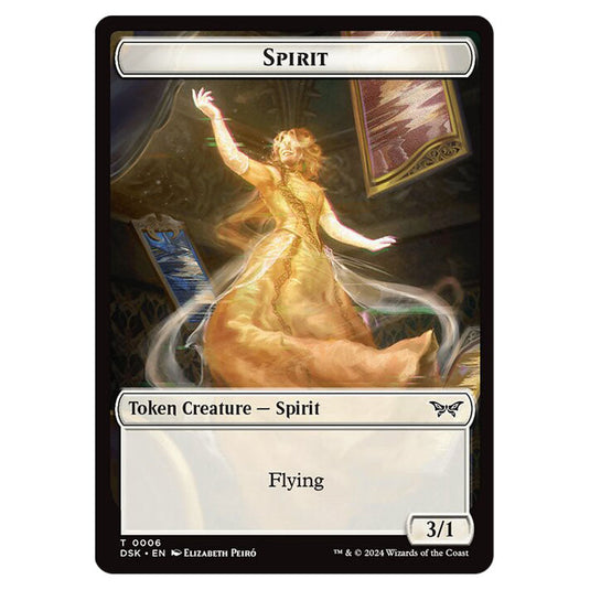 Spirit Token (White 3/1) 0006 card from the Magic The Gathering set Duskmourn: House of Horror Tokens