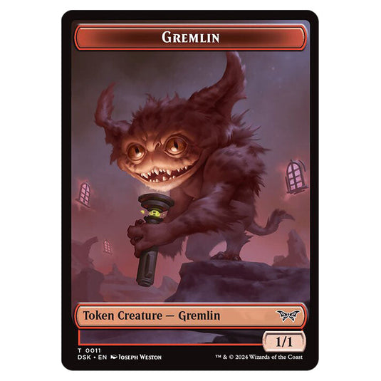 Gremlin Token (Red 1/1) 0011 card from the Magic The Gathering set Duskmourn: House of Horror Tokens