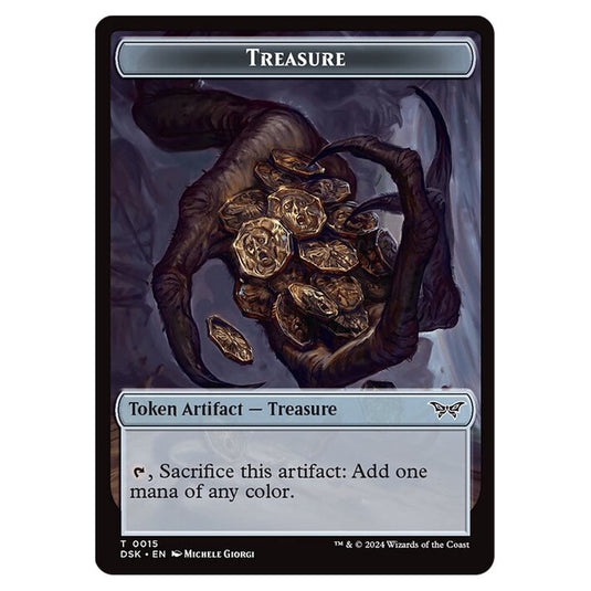 Treasure Token 0015 card from the Magic The Gathering set Duskmourn: House of Horror Tokens