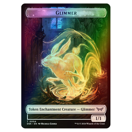 Glimmer Token (White 1/1) 0004 card from the Magic The Gathering set Duskmourn: House of Horror Tokens