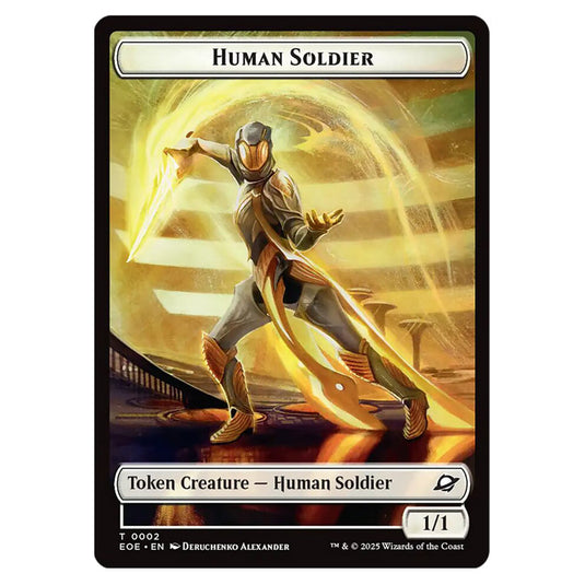 Human Soldier 0002 card from the Magic The Gathering set Edge of Eternities - Tokens