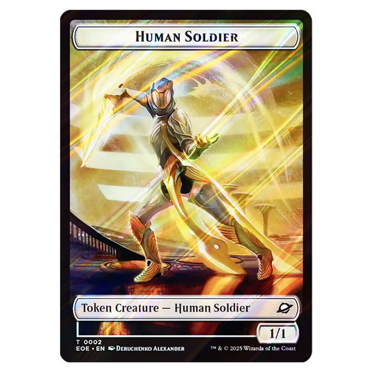 Human Soldier 0002 card from the Magic The Gathering set Edge of Eternities - Tokens